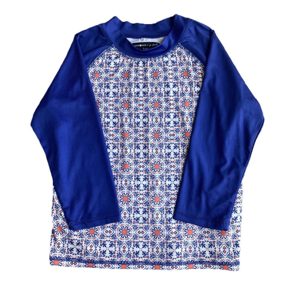 Feather 4 Arrow Peek Girls L/S Rash Guard Sz 6/7